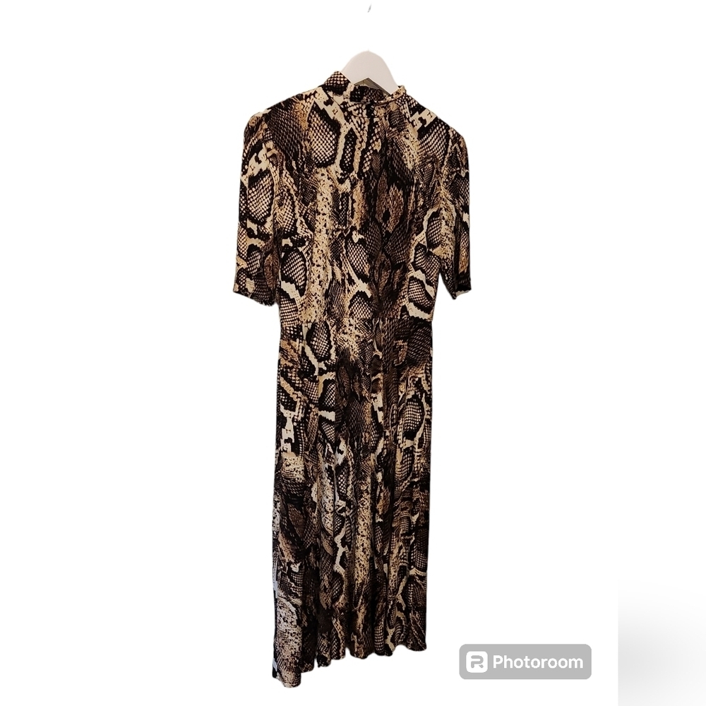 Donna Morgan Women's 3/4 Sleeve Mock Neck Snake Print Matte Jersey Dress